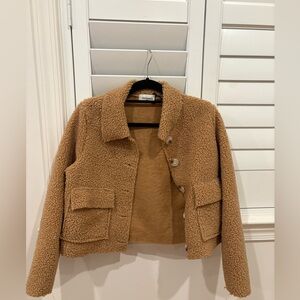 Nina kendosa Women's Tan Sherpa Jacket